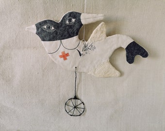 Bird Sculpture. Wall Ornament, Nurse, Red Cross, Love, Decoration, Care, Nature, Wildlife