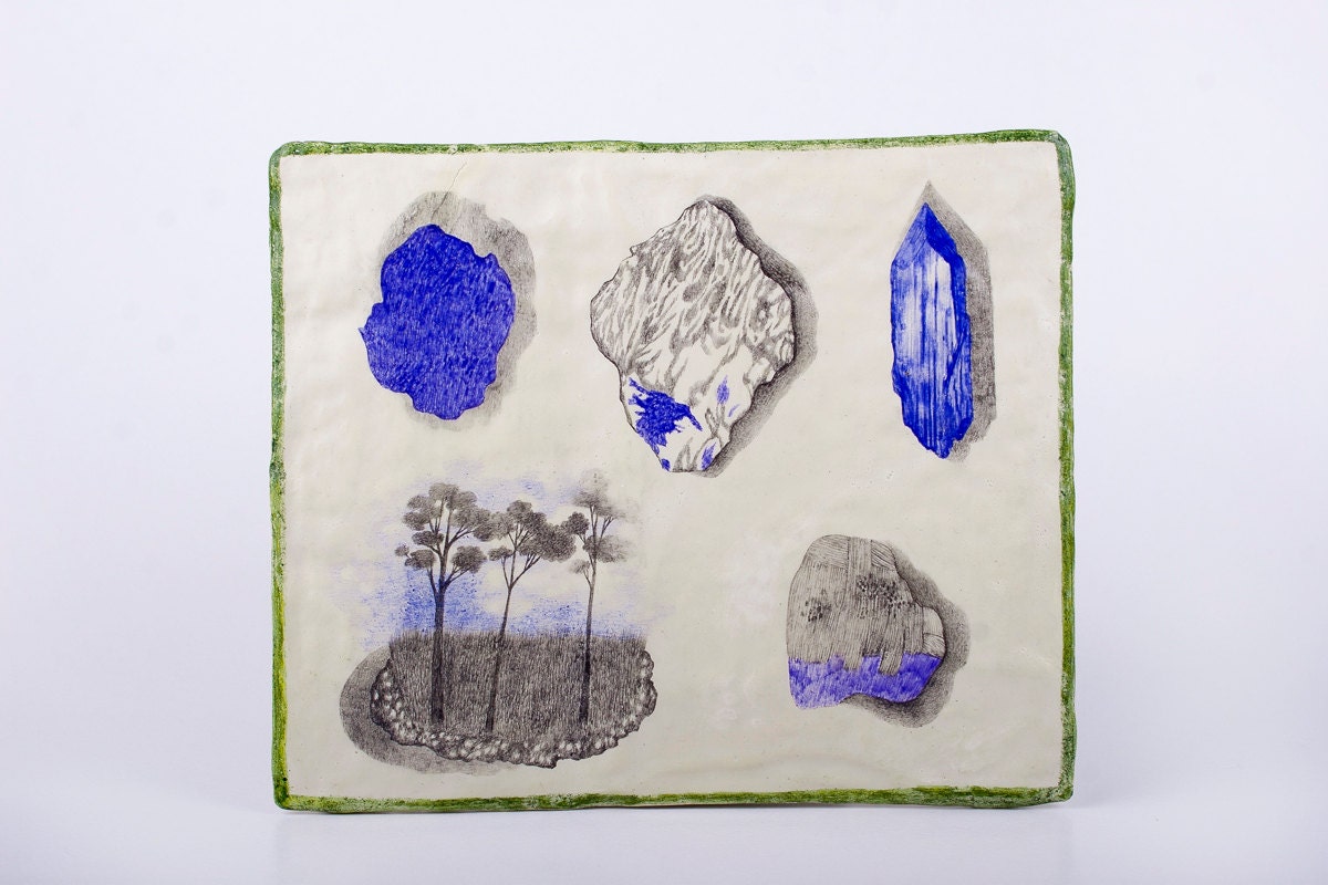 Crystal, Landscape, Original Pencil Illustration, Hanging Wall ...