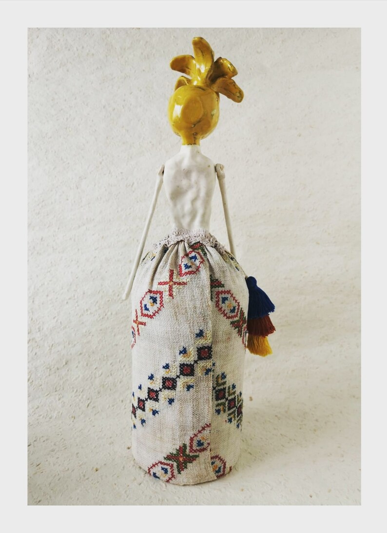 Art Doll, Air Dry Clay, Sculpture, Owl Drawing, Whimsical, Clay Flower, Mixed Media, Kunst, Textile, Modern, Folk Inspired image 6