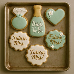 Zuckerkekse - Bachelorette Party Favor - Zukünftige Mrs Royal Icing Cookies