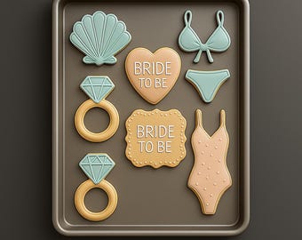 2 dozen Beach Bachelorette Cookies –  Bride to Be Sugar Cookies – Nautical Bridal Shower Favors