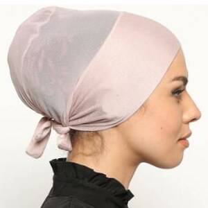 Powder color under hijab & No Slip Headband-All In One Hat-Great under tichel,head scarves, chemo,head coverings volumizing hijab headpiece image 3