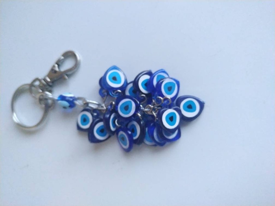 Evil Eye Key Chain Evil Eye Keychain Greek Key Chain Evil Etsy