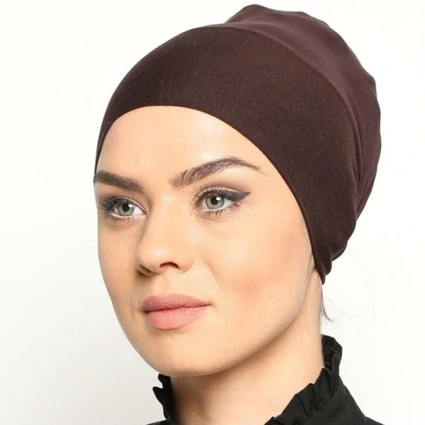 Dark Brown Volumizer & No Slip Headband-All In One Hat-Great under tichel,head scarves, chemo,head coverings volumizing hijab headpiece bun