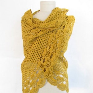 Mustard shawl / Women accessory / handmade gift / woman shawl / fashion accessories / cotton shawl image 4