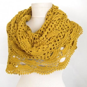 Mustard shawl / Women accessory / handmade gift / woman shawl / fashion accessories / cotton shawl image 3