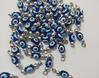 100 pcs Evil eye beads, evil eye tiny bead, Greek evil eye,good luck beads,evil eye pendant,dark blue evil eye, evil eye charm