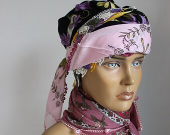 Square scarf, 3 pieces turkish scarf , turban, tichel , headcovering headband , headwraps headscarves , hijab scarves, square hijab scarves