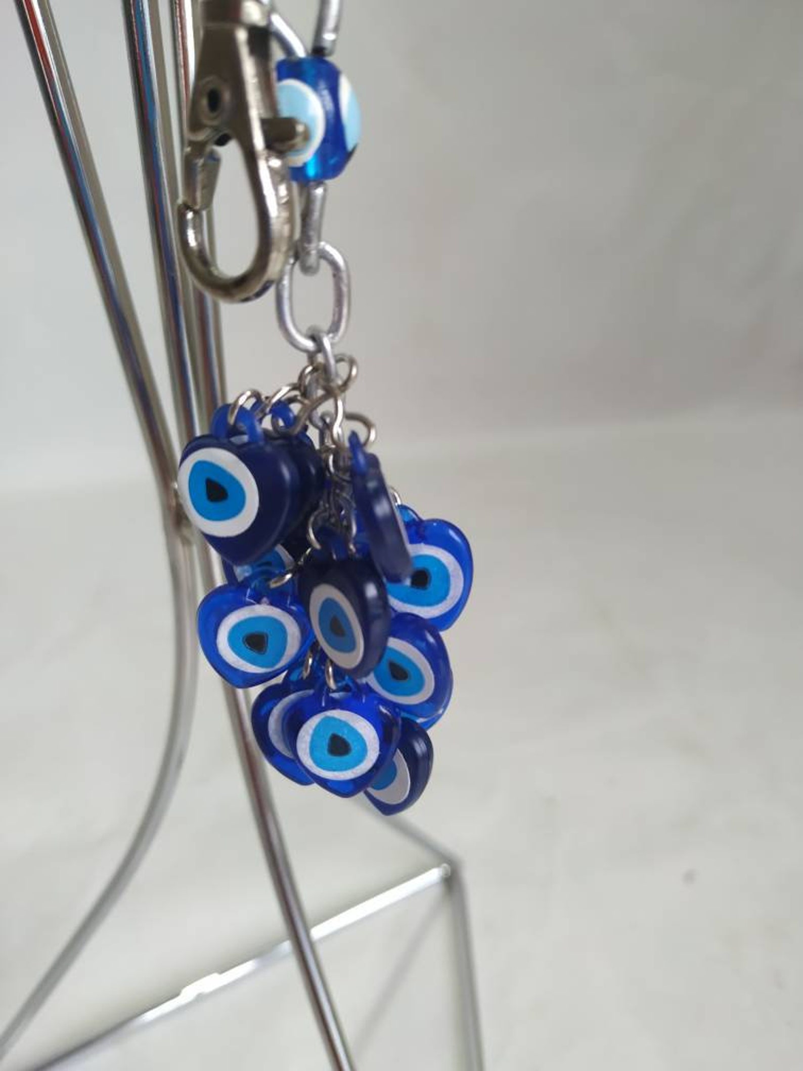 Evil Eye Key Chain Evil Eye Keychain Greek Key Chain Evil Etsy