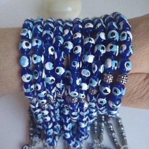 100 Evil eye komboloi,prayer bead , tasbeeh, greek komboloi, greek worry bead, wedding favor, evil eye wedding komboloi, greek komboloi favo image 4