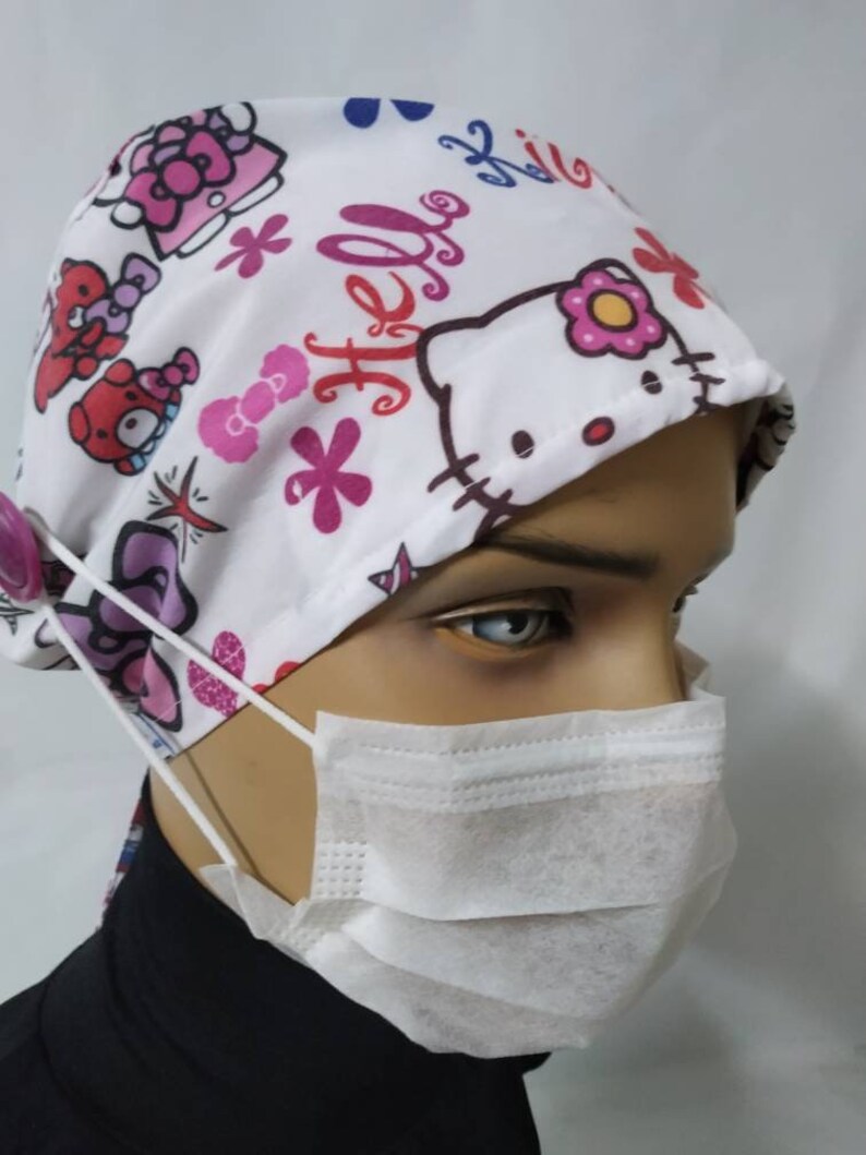 Negro, Gorra Quirúrgica, Sombrero De Exfoliación, Hecho En EE. UU., Gorra De Enfermera, Gorra