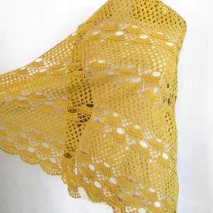 Mustard shawl / Women accessory / handmade gift / woman shawl / fashion accessories / cotton shawl image 1
