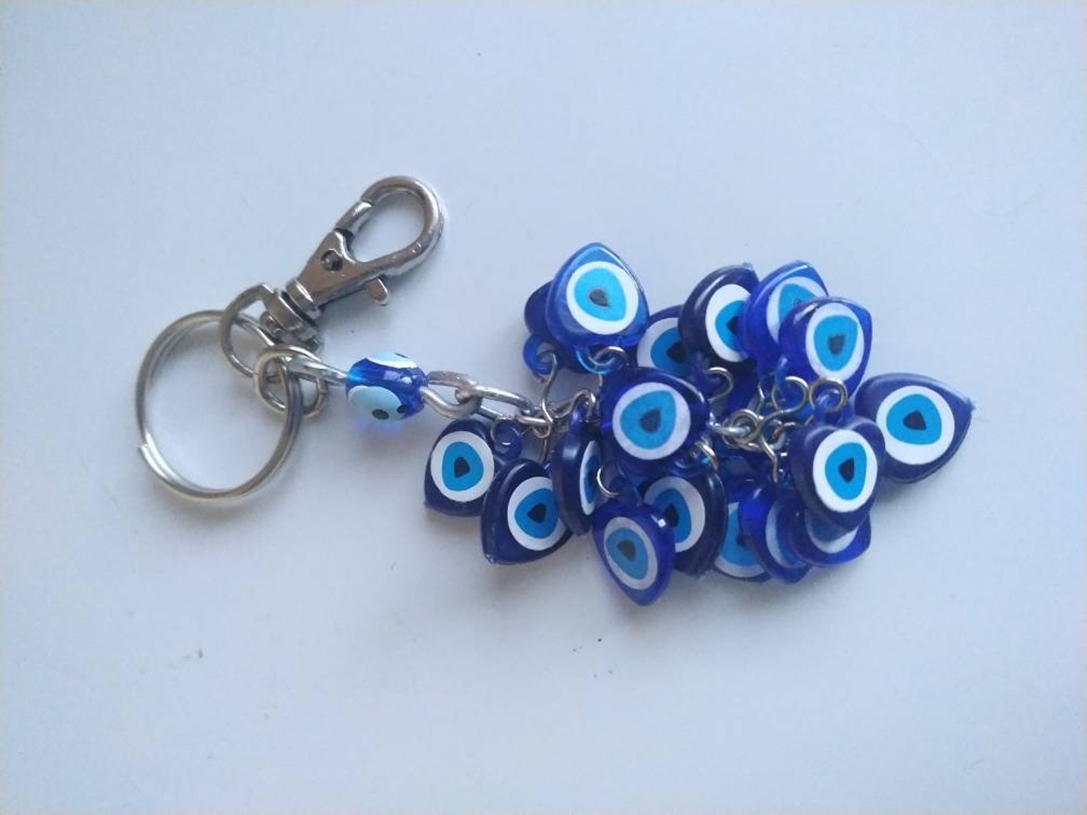 Evil Eye Key Chain Evil Eye Keychain Greek Key Chain Evil Etsy