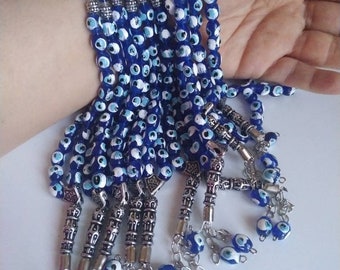 1 Evil eye komboloi,prayer bead , tasbeeh, greek komboloi, greek worry bead, wedding favor, evil eye wedding komboloi, greek komboloi favo