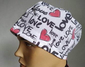 Love Nurse cap | doctor cap | Head Covers - woman surgical scrub hats, Medical cap, surgical cap women , adjustable , cotton cap, unisex