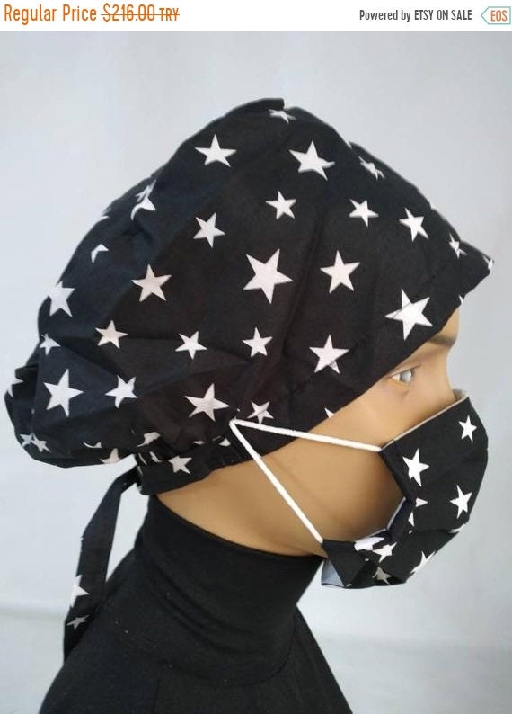 Black Nurse Cap Doctor Cap Head Covers Woman Surgical | Etsy