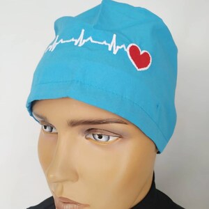 turquoise color surgical cap, Nurse cap | Chemo Hats | Turbans for Chemotherapy |  unisex surgical scrub hats l surgical woman cap