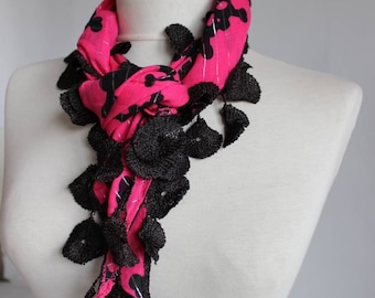 SKULL SCARF / Pink scarf / cotton scarf / woman scarves / valentin day / scarves for women
