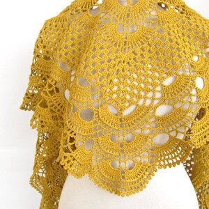 Mustard shawl / Women accessory / handmade gift / woman shawl / fashion accessories / cotton shawl image 2