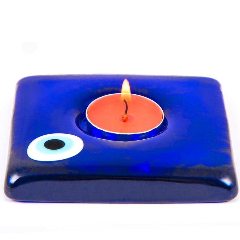 Evil Eye Candle Holder, Tealight Holder, Ritual Candle, Square Evil Eye