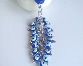 evil eye keychain , evil eye keychain, Lucky Evil Eye Keychain, Greek Nazar Bead, Bag Charm Keyring, evil eye charm, car mirror ornament