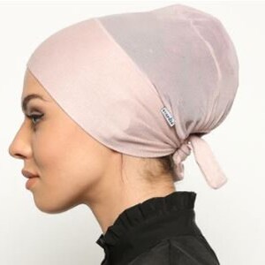 Powder color under hijab & No Slip Headband-All In One Hat-Great under tichel,head scarves, chemo,head coverings volumizing hijab headpiece image 2