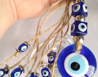 Evil eye wall hanging , wedding decor , Evil eye home decor, Greek evil eye , Evil eye wall decor, home ornament, evil eye gift, nazar bead