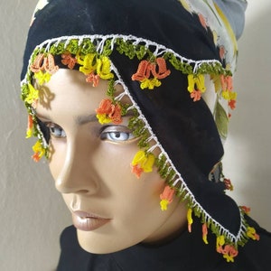Square scarves, Turkish Scarf,Easy Square Amazing Floral Headscarf Tichel, Hair Snood, Head Scarf, Head Covering, Jewish Headcovering,