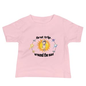 Erstes Geburtstags-Shirt, erste Reise um die Sonne, Weltraum-Thema, ein Jahr altes Shirt