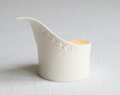 Personalised spiral LILY ceramic tea light holder, white porcelain votive candle holder