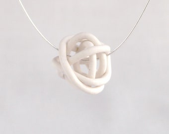 ETERNAL love necklace, porcelain, sterling silver omega necklet