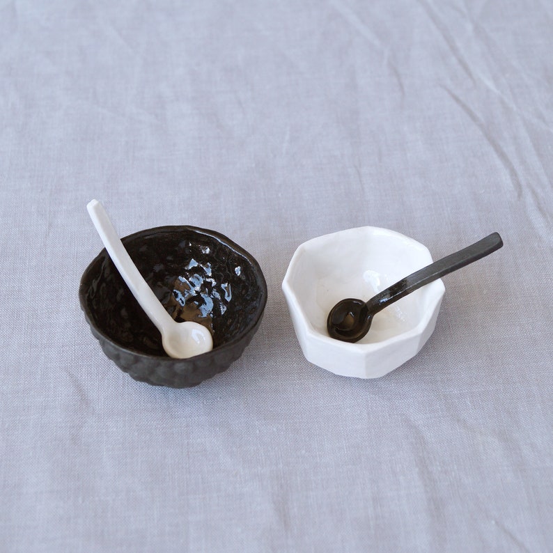 Ceramic CRUET Set Black and White Porcelain Etsy