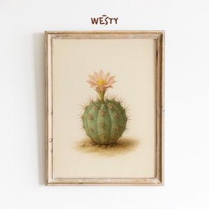 Poster Blühender Kaktus | Western Kunstdruck | Elastische Wüstenblume Wanddekoration