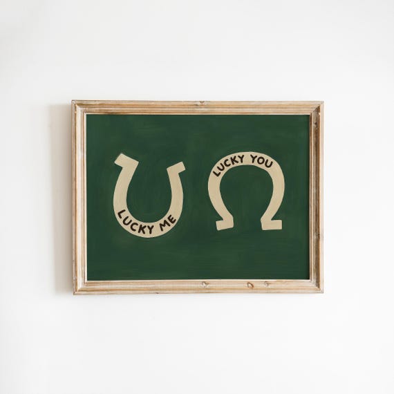 Lucky Horseshoe Wall Art – Vintage Lucky Me Lucky You Print