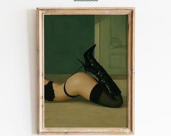Vintage Lingerie Art Print – Feminine Boudoir Wall Art, Sensual Aesthetic Poster