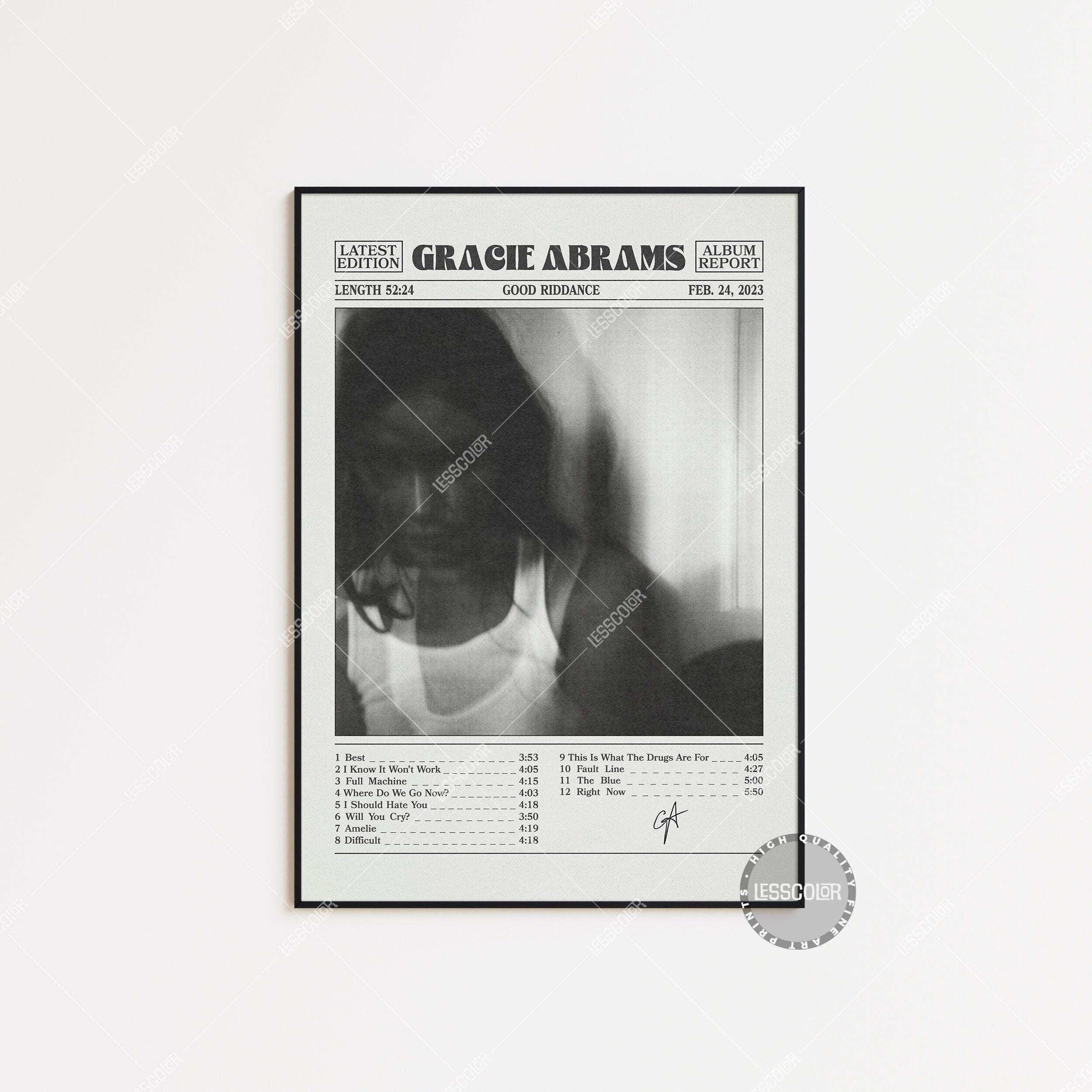 グレイシーエイブラムス-LiveFrRadioCityMusicHallポスター ENZEES Gracie Abrams - Minor Music Song Album Cover Poster