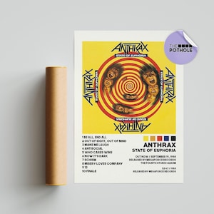Pósters de Ántrax / Póster de Estado de Euforia, Ántrax, Estado de Euforia, Póster de portada de álbum, Impresión de póster, Póster personalizado, Decoración del hogar
