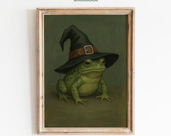 Hexe Frosch Poster - Gothic Halloween Wand Kunst Druck