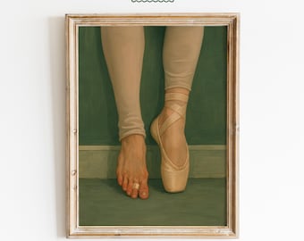 Ballet Pointe and Bare Foot Minimalist Dance Art Print