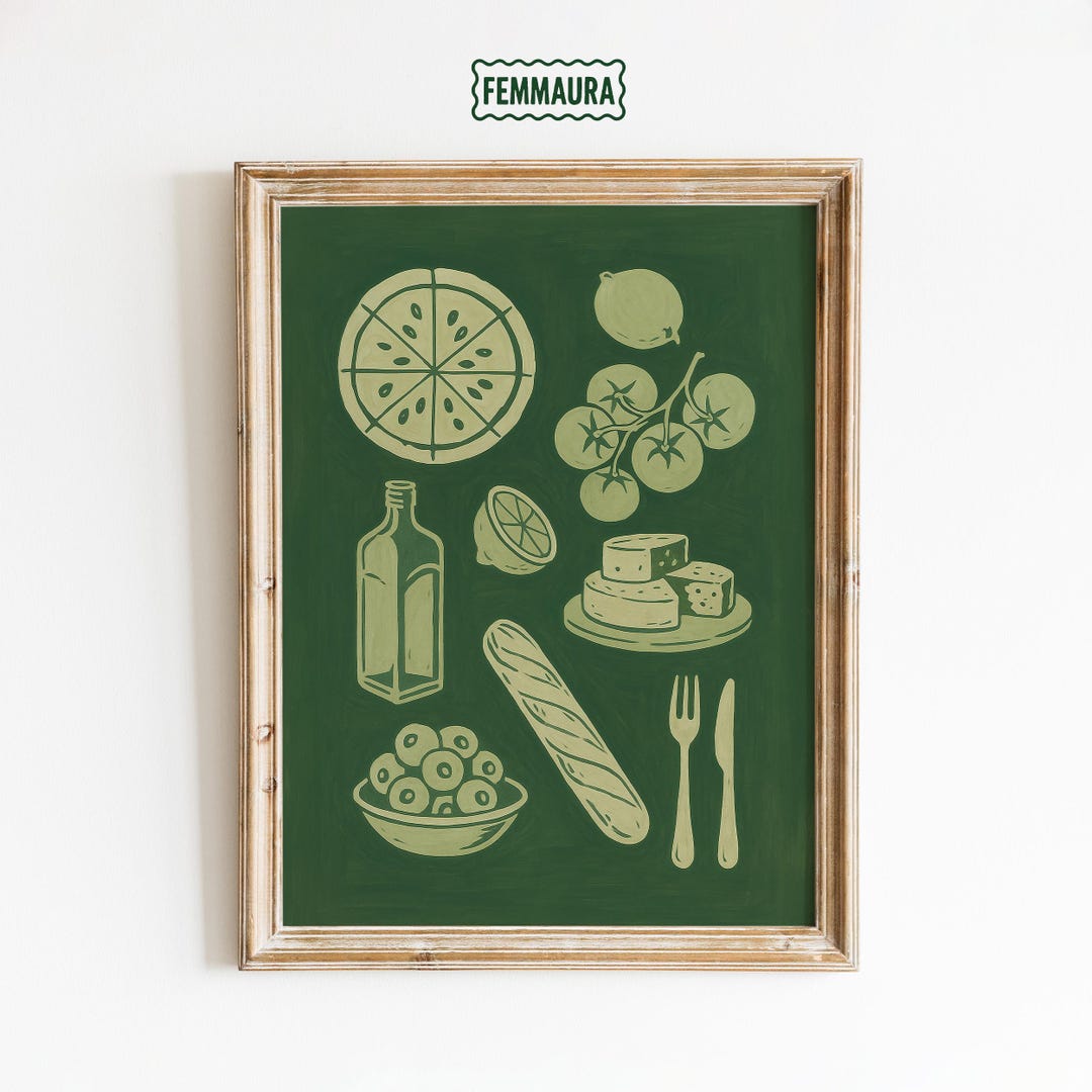 300 mediterranean kitchen posters bundle, retro café... Mediterranean Table Poster – Olive Kitchen Wall Art, Rustic Farmhouse ...