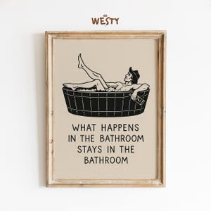 Poster da cowboy per il bagno / Divertente arte murale western / Stampa con citazione rustica per il bagno