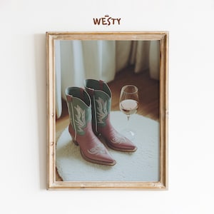 Western Cowboy Boots Print | Rustic Country Decor | Vintage Rodeo Wall Art