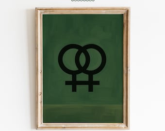 Double Venus Symbol Poster – Minimalist Feminist Wall Art