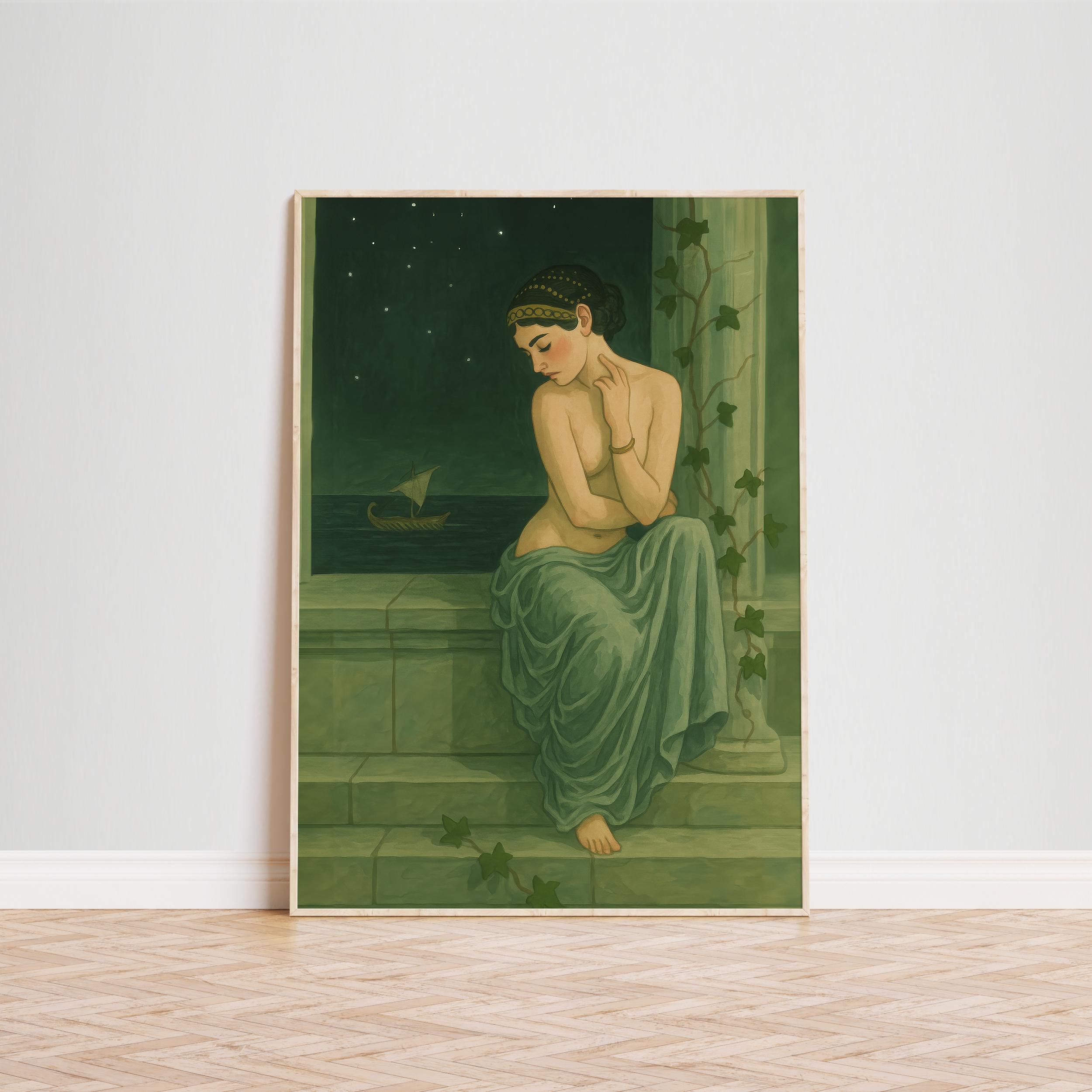 Ancient Goddess Under Starlit Sky – Romantic Greek Art Print - Etsy