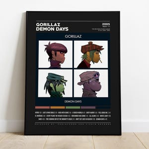 Gorillaz Posters / Demon Days Poster / Album Cover Poster, Print Wall Art, Custom Poster, Home Decor, Gorillaz, Demon Days