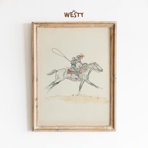 Rodeo Cowboy Poster | Vintage Western Wall Art | Rustic Cowboy Decor