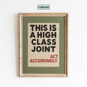 Retro Rolig Poster – Högklassig Joint Olivgrön Väggkonst