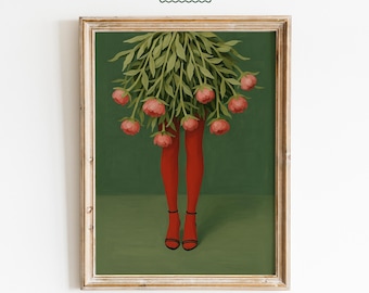 Floral Legs Poster – Surreal Feminine Wall Art
