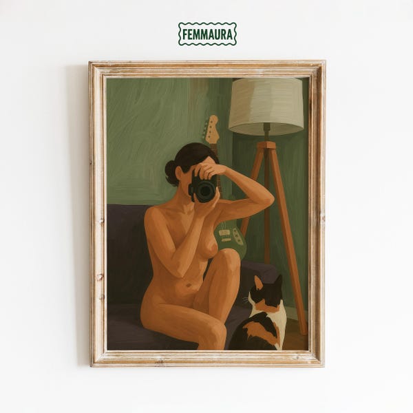 Self Portrait Woman Poster – Intimate Feminine Wall Art