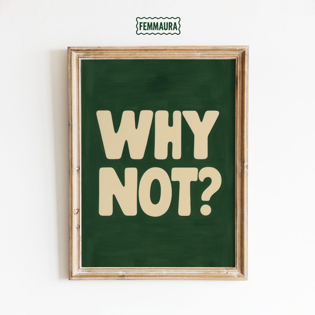 Why Not Poster – Bold Retro Typography Wall Art - Etsy